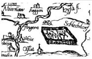 old map showing horses