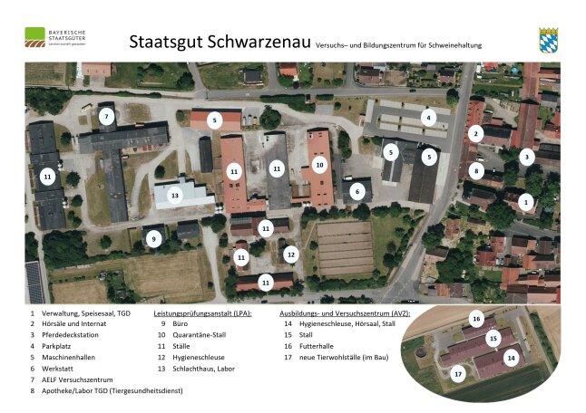 Lageplan des Staatsgutes Schwarzenau